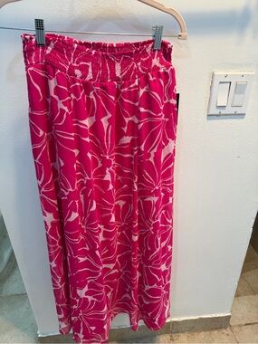 INC International Concepts Pink and White Floral Maxi Skirt